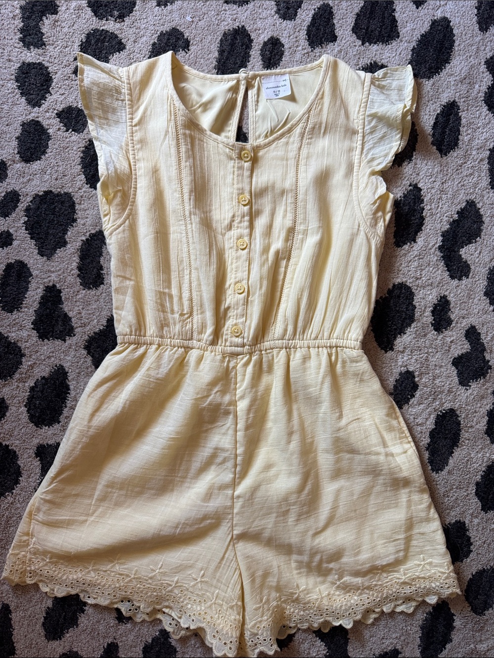abercrombie kids Yellow Eyelet Trim Romper